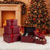 Levandeo® Geschenkbox, Geschenkbox 5er Set mit Deckel Bordeaux Rot Weihnachten Schachtel Bild 3
