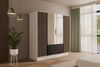 ALTDECOR Drehtürenschrank NELIA (Kleiderschrank Garderobenschrank mit viel Stauraum, Moderner Schrank) Vielseitiger Drehtürenschrank mit Spiegeltüren Spiegel Lamellen Bild 5
