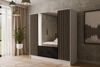 ALTDECOR Drehtürenschrank NELIA (Kleiderschrank Garderobenschrank mit viel Stauraum, Moderner Schrank) Vielseitiger Drehtürenschrank mit Spiegeltüren Spiegel Lamellen Bild 2