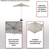 Sonnenschirm halbrund Parla, Halbschirm Balkonschirm, UV 50+ Polyester/Alu 3kg ~ 300cm creme mit Ständer Bild 2