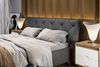 KAWOLA Bett ANNY Polsterbett Kopfteil niedrig Leder schwarz 160x200cm Bild 2