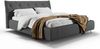 KAWOLA Bett ANNY Polsterbett Kopfteil niedrig Leder schwarz 160x200cm Bild 3