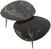 Couchtisch Set Cerami Fossil aus schwarzer Keramik, modern dreieckig, Marmor-Optik, 2-teilig Bild 3