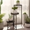 GarveeMore Blumenständer Neu Metall-Pflanzenständer Zusammenklappbares mehrstufiges Blumenregal, Kleine Topfpflanzen-Treppe Display-Regal Mit abnehmbaren Tabletts Bild 4