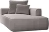 Vente-unique - PINETA Chaise longue Samt Grau - B 115 cm x H 67 cm x L 180 cm Bild 5