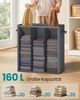 SONGMICS Wäschekorb mit 3 Fächern, 160 L, mit Deckel, 5 Etiketten, herausnehmbarer und waschbarer Innensack, Waschküche Schlafzimmer, dunkelgrau Bild 2