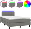 Boxspringbett mit Matratze & LED Stoff Dunkelgrau 120x200 cm, Härtegrad: H2 [3133142] Bild 2