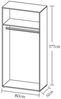 Drehtürenschrank Bassum / Base 2, Holzwerkstoff, Kunststoff, Weiß, 80 x 177 x 52 cm Bild 3