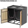 Merax Mülltonnenbox mit Pflanzdach 120-240 Liter Mülltonnenverkleidung Mülltonnenschrank für Mülltonnen Müllbox, grau Bild 4