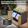 Merax Mülltonnenbox mit Pflanzdach 120-240 Liter Mülltonnenverkleidung Mülltonnenschrank für Mülltonnen Müllbox, grau Bild 5