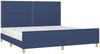 Bettgestell mit Kopfteil Blau 200x200 cm Stoff [3125006] Bild 3