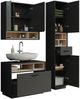 Badmöbel-Set Beatrice Anthrazit/Sonoma 3 Teile mit Hochschrank Vicco Bild 5