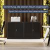 Aktenschrank abschließbar BEATA - 3 Ebenen verstellbar, Flügeltüren | Metallschrank Werkstatt Mehrzweckschrank Büroschrank aus Stahl Werkzeugschrank, 93x90x40cm Schwarz Bild 3