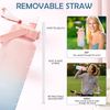 2L BPA-freie Trinkflasche mit Strohhalm, Zeitmarkierungen, Auslaufsicher - Rosa Bild 5