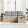 vidaXL Sofa Set mit Kissen 4 pcs Beige und Hellgrau Poly-Rattan 3359049 Bild 3
