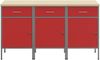 vidaXL Werkbank mit Schubladen 3 pcs Rot und Grau 150 x 55 x 85 cm 3321367 Bild 3