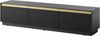 TV-Lowboard Rumbed 180 mit 3 Drehtüren (Farbe: Schwarz / Schwarz + Gold Anoda) Bild 3