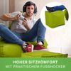 Green Bean® Bean Bag-Sitzsack + Hocker, 2er-Set, waschbar & schmutzabweisend, Polyester / PVC, EPS-Füllung, Grün Bild 4