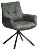 riess-ambiente Drehstuhl SIGNATURE moosgrün/schwarz - Vogue Velours Samt, Metall, mit Armlehne (Einzelartikel, 1 St), 360° drehbar & mit Taschenfederkern - ideal für Esszimmer & Büro Bild 2