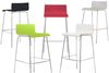 Design Barhocker mit Rückenlehne, Sitzschale Duropal Weiß, Höhe 91cm Bild 3