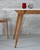 Ragaba rechteckiger ausziehbarer Tisch, MDF & Massives Eschenholz Eichenbeize, 90x65 cm, Weiß Bild 4