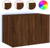 vidaXL TV-Wandschrank mit LED-Leuchten Braun Eichen-Optik 60x35x41 cm 837314 Bild 2