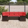 vidaXL Garten-Sofa-Set mit Speicher 6 pcs Braun Poly Rattan 3354173 Bild 3