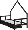 vidaXL Kinderbett mit Schubladen Schwarz 80x200 cm Massivholz Kiefer 834551 Bild 3