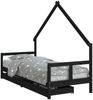 vidaXL Kinderbett mit Schubladen Schwarz 80x200 cm Massivholz Kiefer 834551 Bild 2