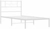 vidaXL Bettgestell mit Kopfteil Metall Weiß 90x200 cm 355309 Bild 3