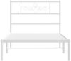 vidaXL Bettgestell mit Kopfteil Metall Weiß 90x200 cm 355309 Bild 5