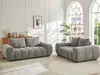 Vente-unique - BERENIA Couchgarnitur Stoff Grau - B 105 cm x H 81 cm x L 168 cm196 cm Bild 4