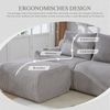 Modulares 3-Sitzer Cordsofa m. Hocker, Getränkehalter, Tasche, Hellgrau Bild 2