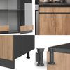 Küchenzeile R-Line Goldkraft Eiche/Anthrazit 200 cm J-Shape, AP Marmor Vicco Bild 5