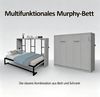 Merax Schrankbett, Murphy-Bett, Metallrahmen-Wandklappbett, Faltbett 140*200 Kombination aus Metallrahmen und Holzplatte, mit Verriegelbarer Wandbefestigung, Robust und Leise, Multifunktionales Bett, Grau Bild 5