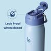 Edelstahl Trinkflasche 24oz mit Strohhalm, Griff, Pillenfach Blau Bild 4