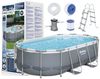 Bestway Power Steel Aufstellpool Oval 427x250x100 cm 92825 Bild 2