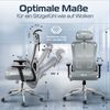 CLOUVOU BrightSeat, ergonomischer Bürostuhl, Rückenlehne mit Mesh Bezug, 2D-Armlehnen, 3D-Kopfstütze, FluxWheels, Anthrazit Bild 2