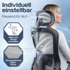 CLOUVOU BrightSeat, ergonomischer Bürostuhl, Rückenlehne mit Mesh Bezug, 2D-Armlehnen, 3D-Kopfstütze, FluxWheels, Anthrazit Bild 5