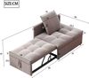 Schlafsofa 177x68x65 cm Grau aus Leinen mit 5-fach verstellbarer Rückenlehne und 3-in-1-Funktion Bild 5