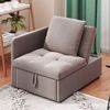 Schlafsofa 177x68x65 cm Grau aus Leinen mit 5-fach verstellbarer Rückenlehne und 3-in-1-Funktion Bild 4