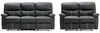 Vente-unique - CANBY Couchgarnitur Kunstleder Schwarz - B 90 cm x H 95 cm x L 133 cm183 cm Bild 1