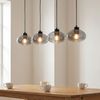 Pendelleuchte, 4-Flammig, Glas, rauch, schwarz, L 96 cm Bild 3