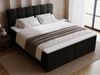 GRAINGOLD Maison Boxspringbett 160x200, Boxspringbett mit zwei Bettkästen, Kopfteil, Velour-Stoff, Dunkelgrau Bild 3