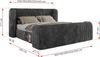 Polsterbett mit Lattenrost, Doppelbett für Schlafzimmer, Gepolstertes Kopfteil, Multipocket matratze, Härtegrad H3/H4 - EMORA CLASSIC DUO - 200 x 200 cm - Grau Cord - ELORI - LUX Bild 4