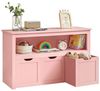 VASAGLE Spielzeugregal mit Rollen, Aufbewahrungsschrank, 30 x 102 x 60 cm, rosa Bild 2