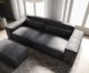 Big-Sofa Sirpio 230x95 cm Lederimitat Vintage Anthrazit mit Hocker Bild 4