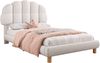 90x200cm Einzelbett, Kinderbett, Jugendbett, Polsterbett, Holzlattenrost, Vliesimitat, Weiß Bild 4