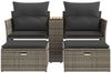 vidaXL Gartensofa 2-Sitzer mit Hockern Grau Poly Rattan 365804 Bild 4