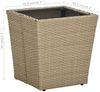 vidaXL Beistelltisch Poly Rattan und Hartglas, Beige, 41,5 x 41,5 x 44 cm, 310557 Bild 5